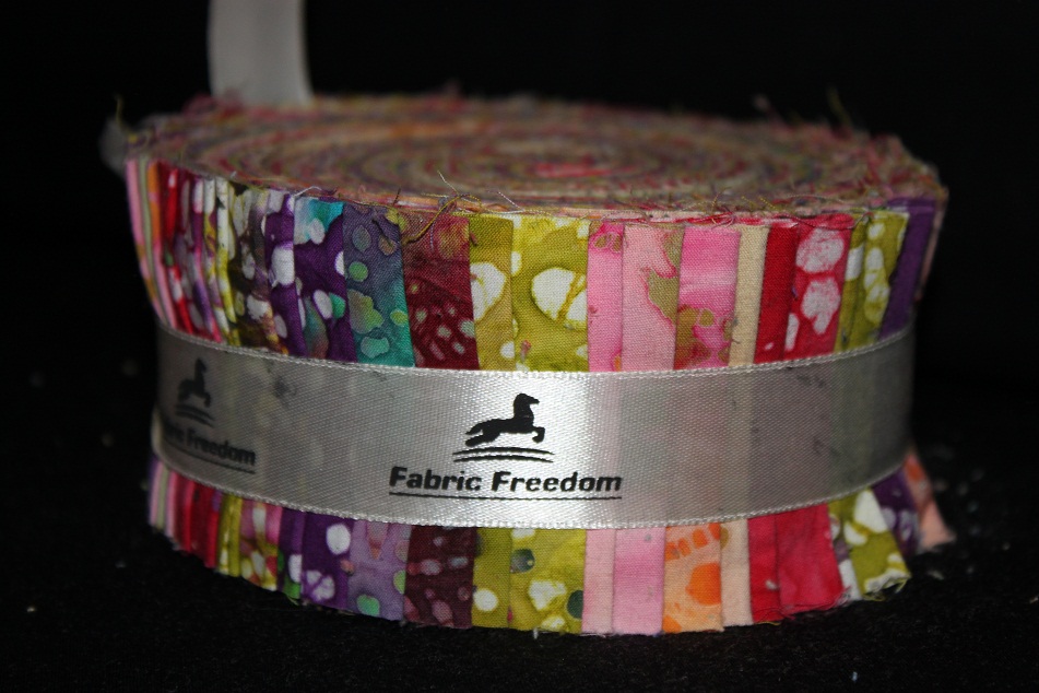 Fabric Freedom Noodle Jelly Roll Bright Batiks Sherbets - Click Image to Close