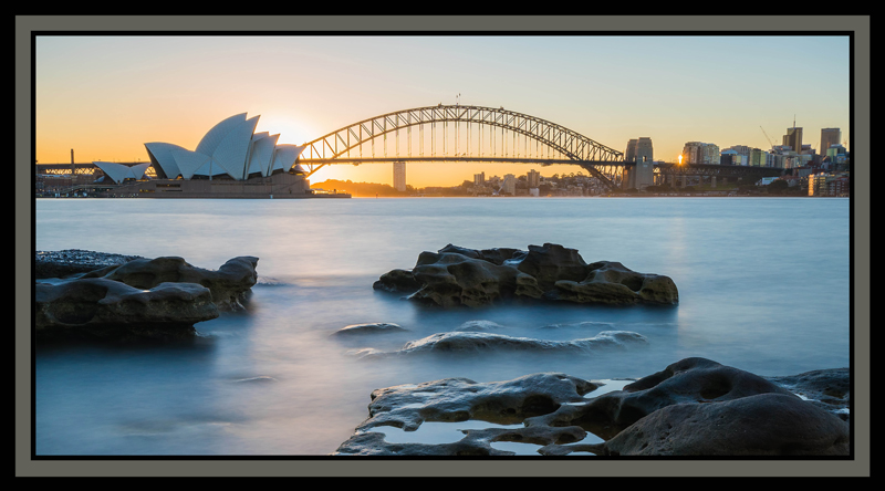Sydney Sights: Opera House & Harbor Bridge 24"x 44"Panel - Click Image to Close