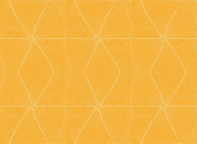 Plum Seeds - Gold - Australian Aboriginal Fabric - Click Image to Close