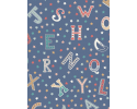Vintage Circus Stars and Letters on Blue Background