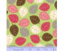 Zig Zag Collection Flannel - Brown, White, Pink & Grey Leaves