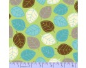 Zig Zag Collection Flannel - Blue, Grey, Brown & White Leaves