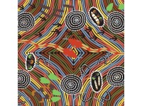 Rainbow Snake Black Australian Aboriginal Fabric
