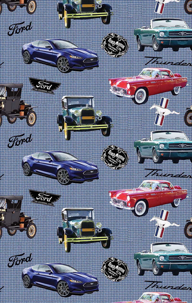 Vintage Ford cars old car Blue Check Background - Click Image to Close