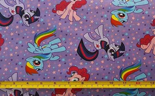 My Little Pony on purple with stars - Click Image to Close