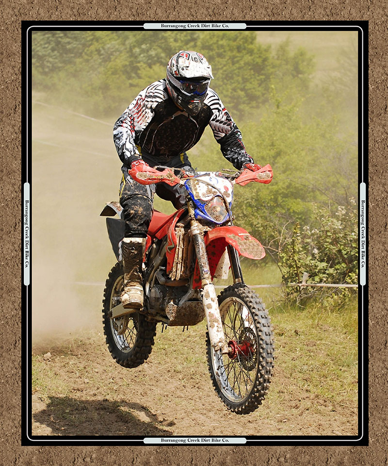 Burrangong Creek Dirt Bike Co: Portrait 36" x 44" Panel bikes - Click Image to Close