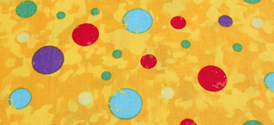 Coloured Spots on Yellow Background - Spot Dot - Click Image to Close