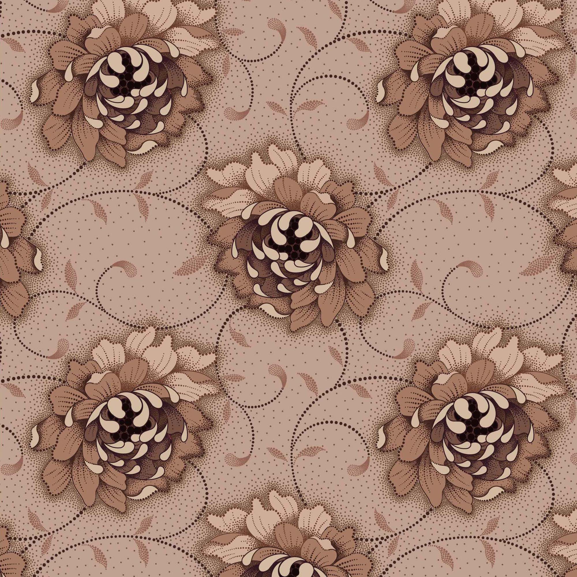 Sanctuary Flowers on brown / beige background - Click Image to Close