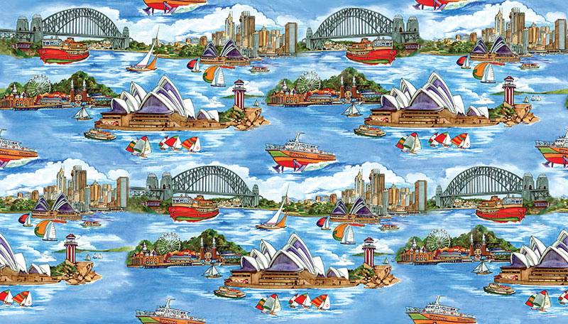 Sydney Harbour Harbour Bridge, Opera House, Luna Park, - Click Image to Close