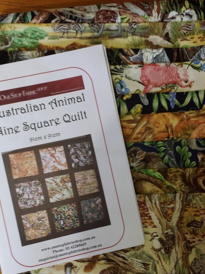 Australian Animal Nine Square Quilt Kit - Click Image to Close