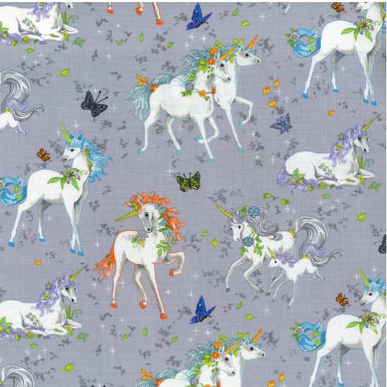 PPN - Unicorns Butterfly Unicorn on Grey Background Butterflies - Click Image to Close
