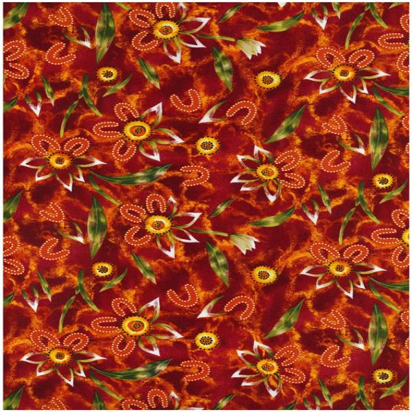 Flowers Giraween on Orange Red Background Australian - Click Image to Close
