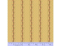 Civil War Melodies Tan With Stripes of Tiny Red Flowers & Spots