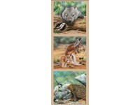 Wildlife Art - Wombat, Kangaroo, Echidna, Blue Tongue PANEL