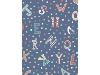Vintage Circus Stars and Letters on Blue Background