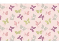 Bunny Garden Butterflies Butterfly on Light Pink Background