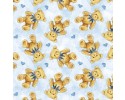 Sleepytime Animals- Teddy Bears and Hearts on Blue Background