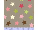 Zig Zag Collection Flannel - Green, Pink, Brown & White Stars