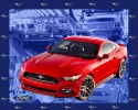 RED FORD MUSTANG - LARGE PANEL 90cm x 110c