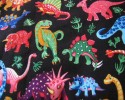 Bright Coloured Dinosaurs on a Black Background