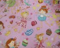 Party Faries, Cup Cakes, Crowns, Stars, Mauvy Pink Background