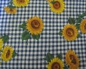 Golden Sunflowers on a Royal Blue & White Check