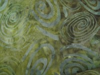 Batik in Shades of Green with Swirls