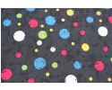 Coloured Spots on Black Background - Spot Dots