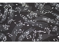 White Musical Notes on Black Background