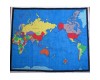 Fabric Map of the World Approx 90cm x 112cm