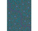 Dreamtime Flowers Blue Australian Aboriginal Fabric