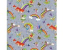 PPN - Fairies Bright Rainbow Butterfly Fairy Grey Background